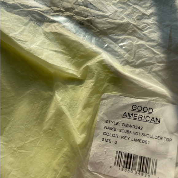 Good American Size 0 Scuba Hot Shoulder Top Key Lime Bikini Top Size XS - Picture 5 of 6